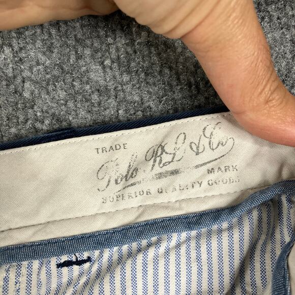 Polo Ralph Lauren Pants Mens 38x32 Navy Classic Fit Pleated Front Chino Casual - Picture 7 of 12